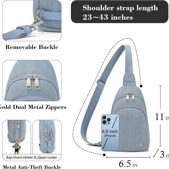 Crossbody Bags for Women Leather Sling Bag Anti-theft Cross Body Bag Travel Slin - Picture 4 of 7